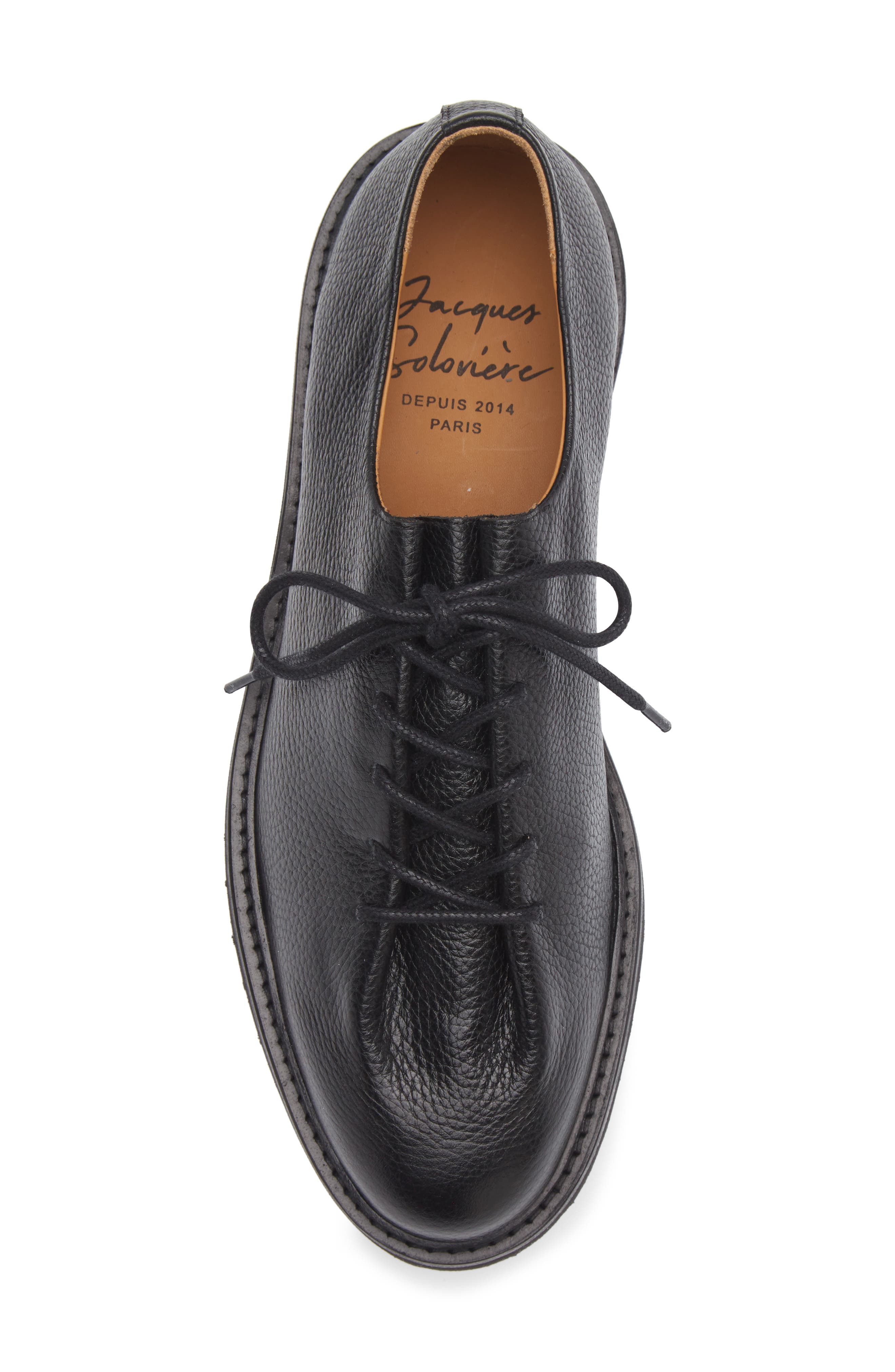 JACQUES SOLOVIERE Edouard Lug Sole Wholecut Shoe, Alternate, color, Black