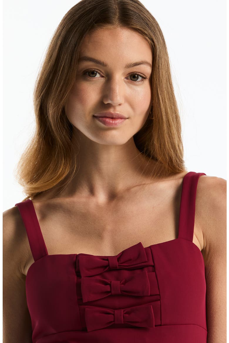 Bow Detail Bustier Top, Alternate, color, RUMBA RED