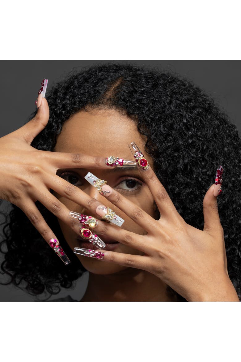 Hot Couture Luxury Hand Made Press On Nails, Alternate, color, Hot Pink
