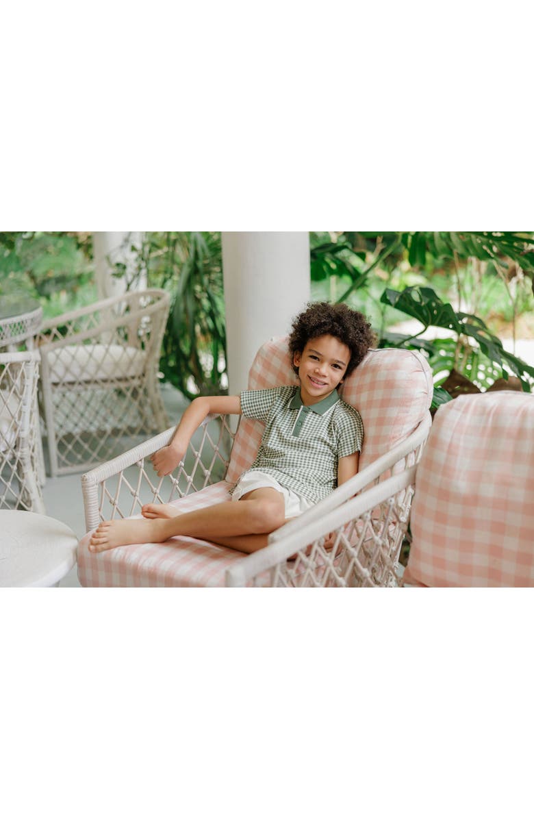 Ely's & Co. Gingham Owl Collection - Boys Polo, Alternate, color, Sage