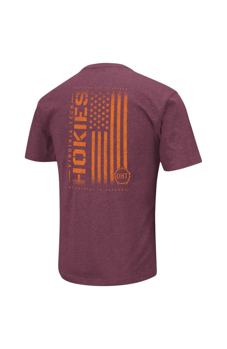 COLOSSEUM Men's Colosseum Heather Maroon Virginia Tech Hokies OHT Military Appreciation Flag 2.0 T-Shirt, Alternate, color, 