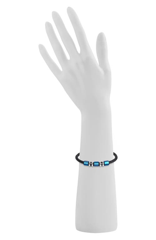Geoffrey Beene Stainless Steel Ornaments Leather Bracelet