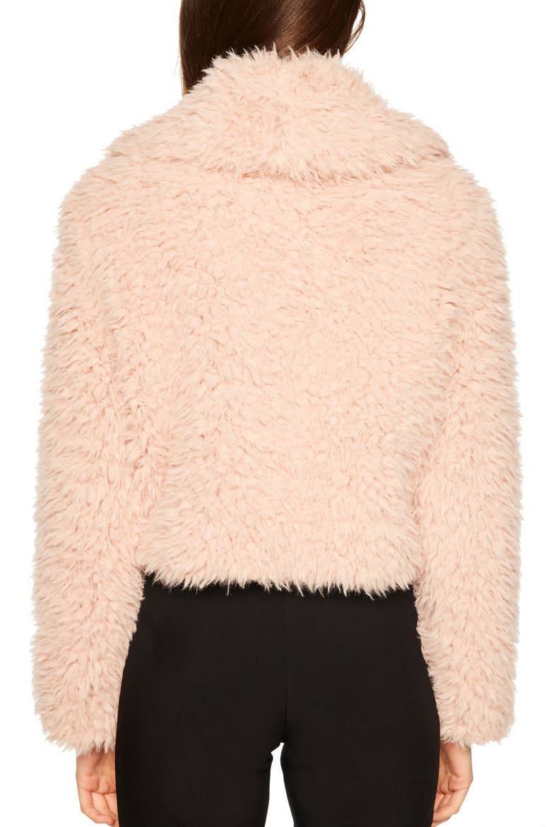 Faux Fur Jacket, Alternate, color, POWDER PINK