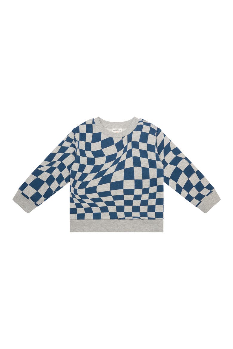 Kids' Checkered Sweatshirt & Joggers Set, Alternate, color, MEDIUM HEATHER GREY CHECKERS