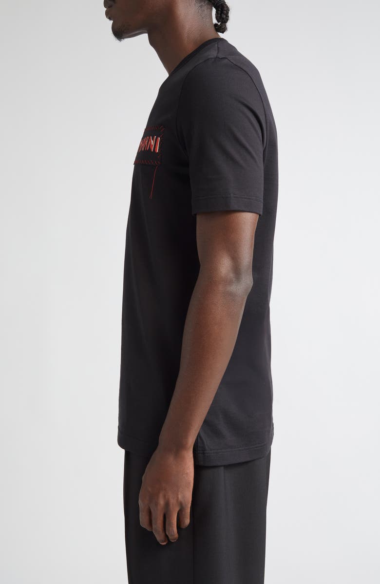 Marni Mending Logo Patch T-Shirt, Alternate, color, Black