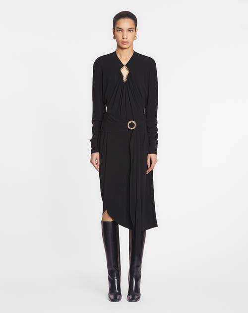 Lanvin Wrap-design Midi Skirt In Black