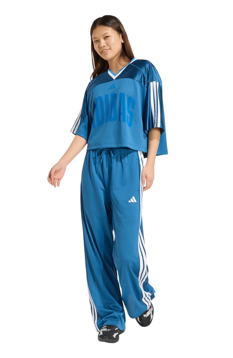 adidas Stadium Mesh T-Shirt, Alternate, color, Dusky Petrol/ Ray Blue/ White