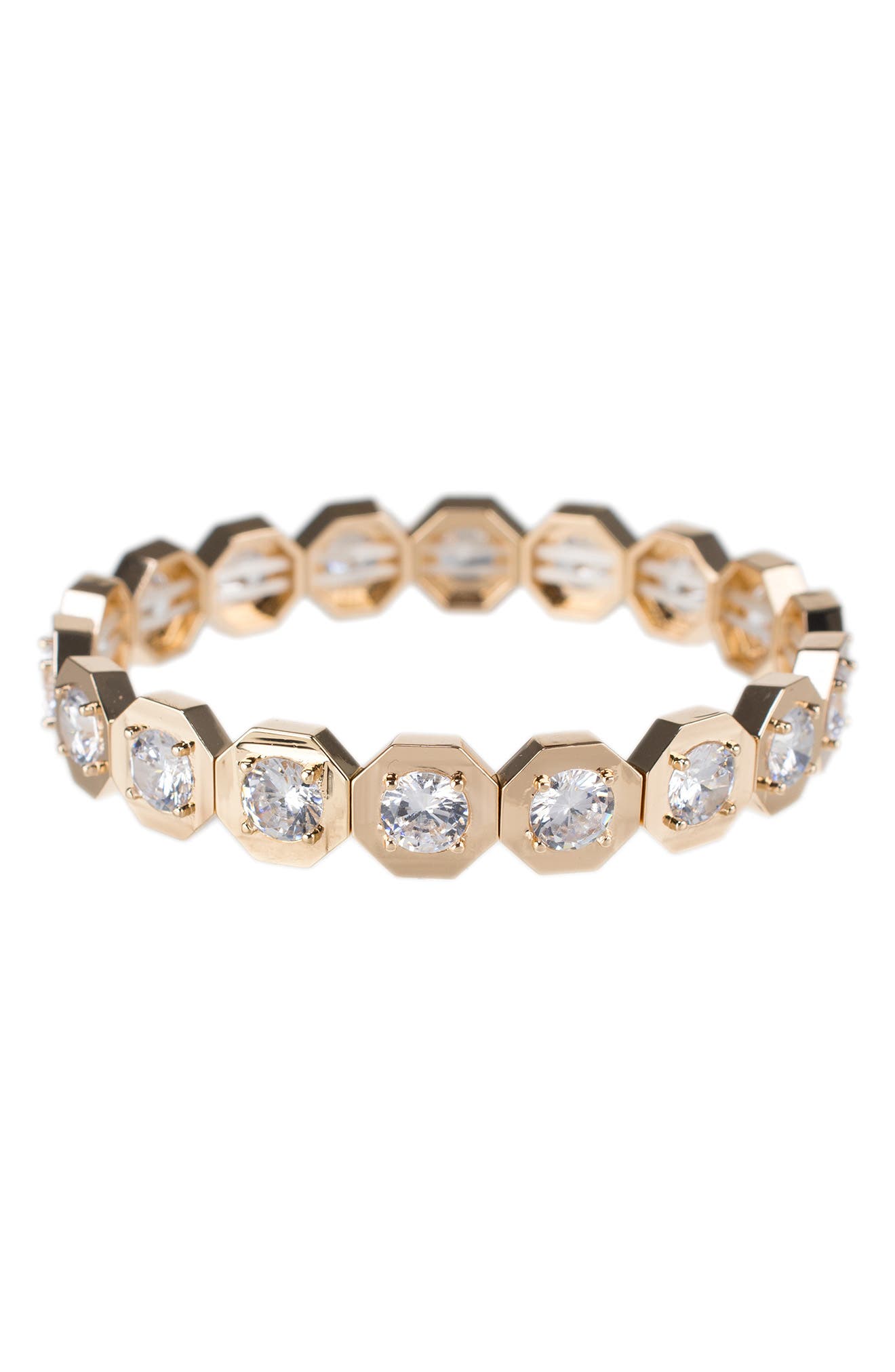 CZ by Kenneth Jay Lane Hexagon Cubic Zirconia Stretch Bracelet