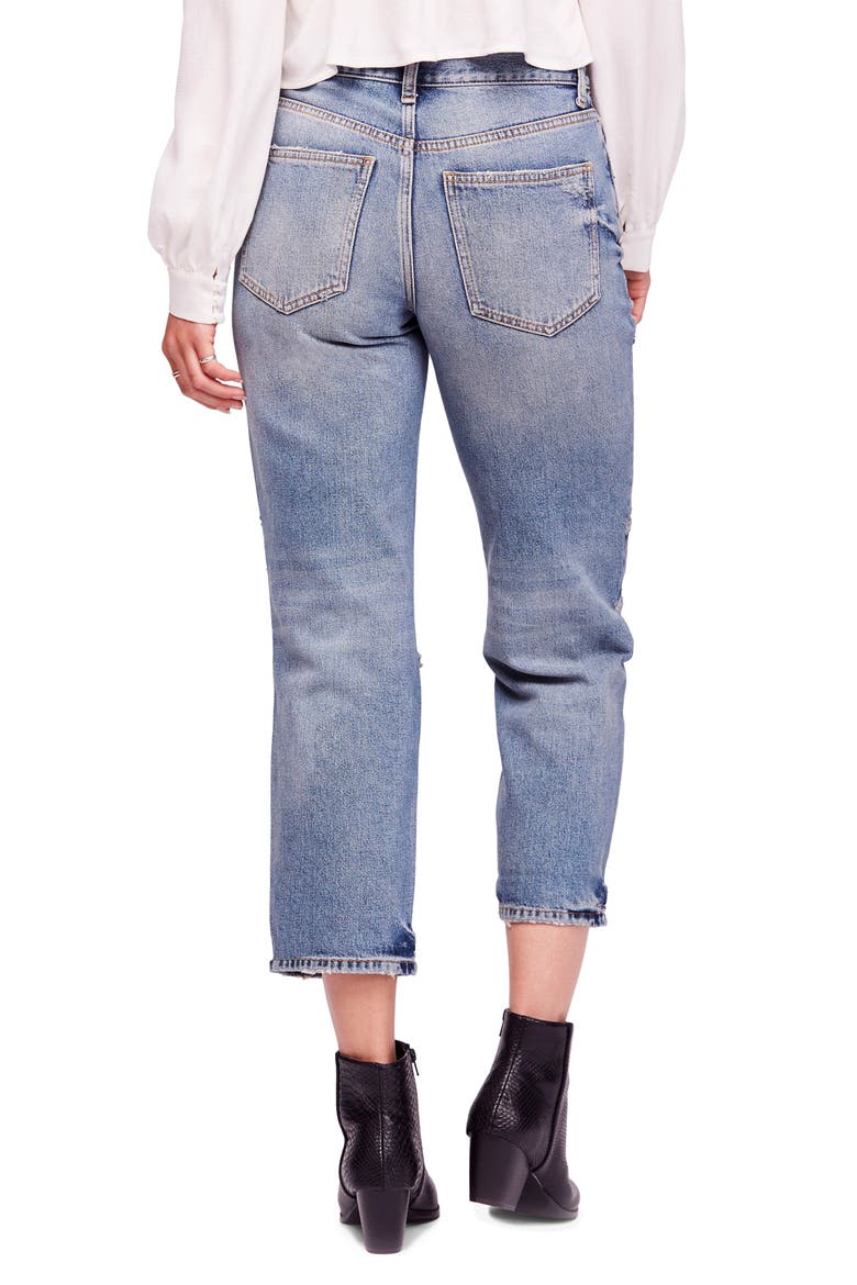 We the Free by Free People Ripped Crop Boyfriend Jeans, Alternate, color, BLUE