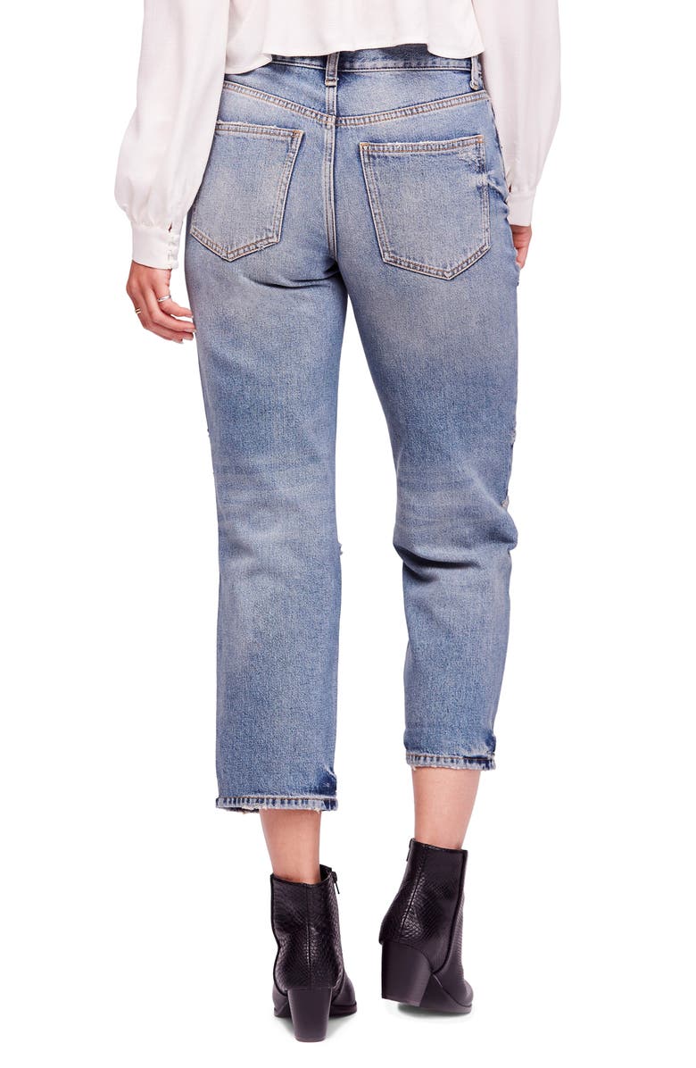 Free People We the Free by Free People Ripped Crop Boyfriend Jeans, Alternate, color, 