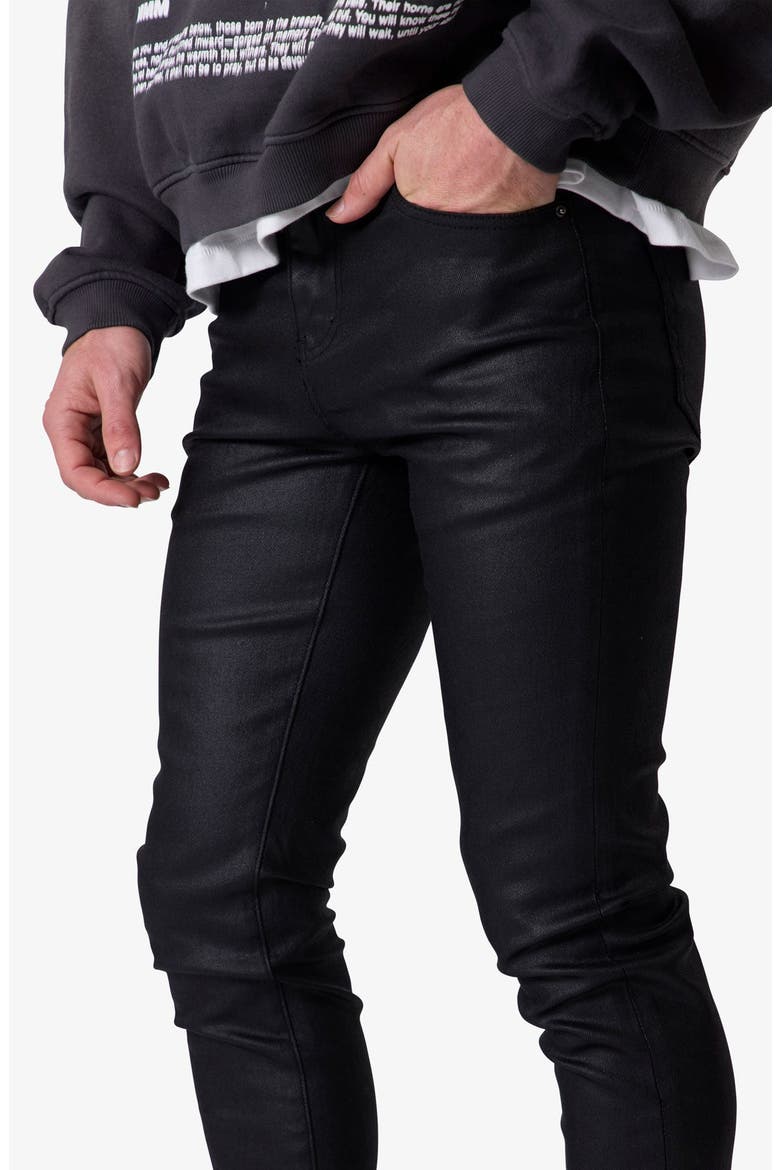 Skinny Waxed Jeans, Alternate, color, BLACK
