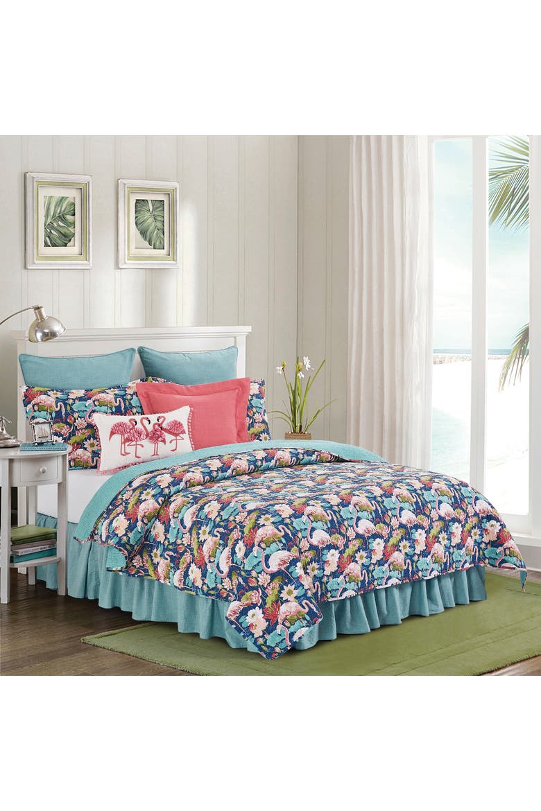 Flamingo Friends Flock Lumbar Accent Pillow 12" x 20", Alternate, color, Pink