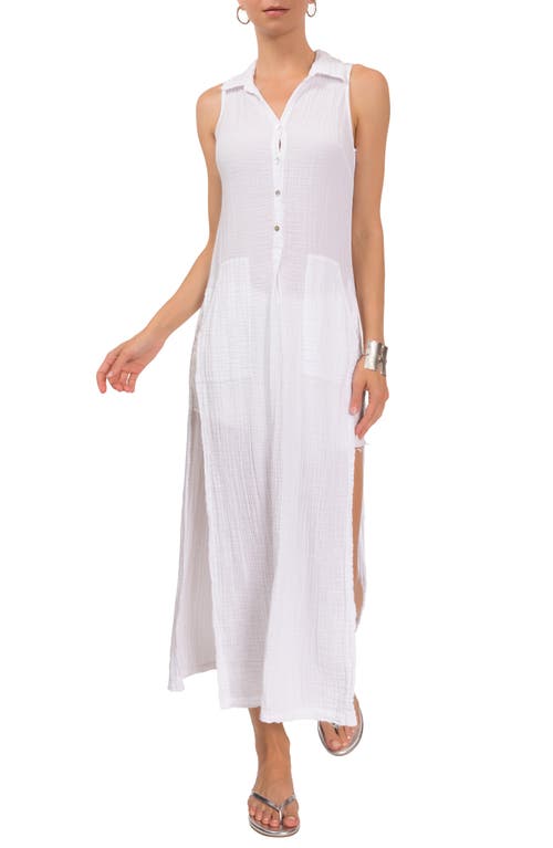 Everyday Ritual Vivienne Sleeveless Cotton Gauze Caftan Top in White