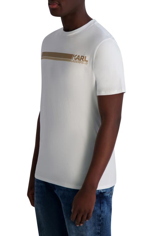 Karl Lagerfeld Paris Race Stripe Graphic T-shirt In White
