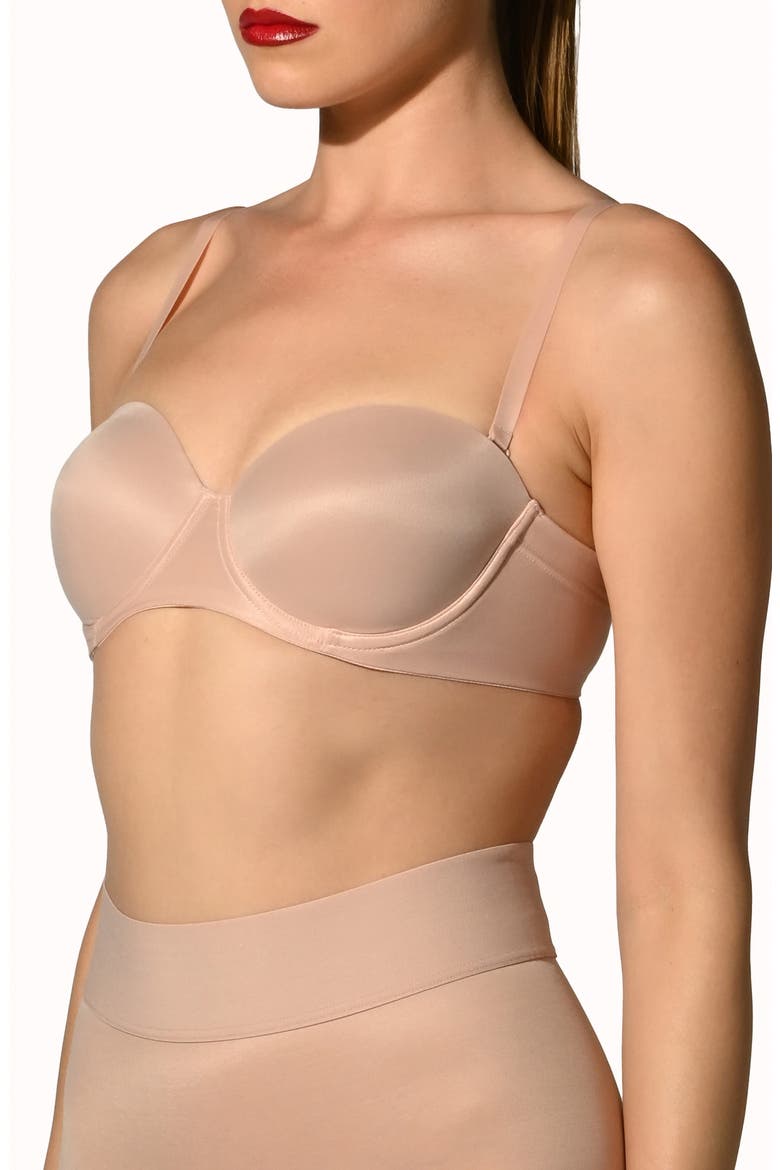 Bandeau Underwire Bra, Alternate, color, ROSEPOWDER