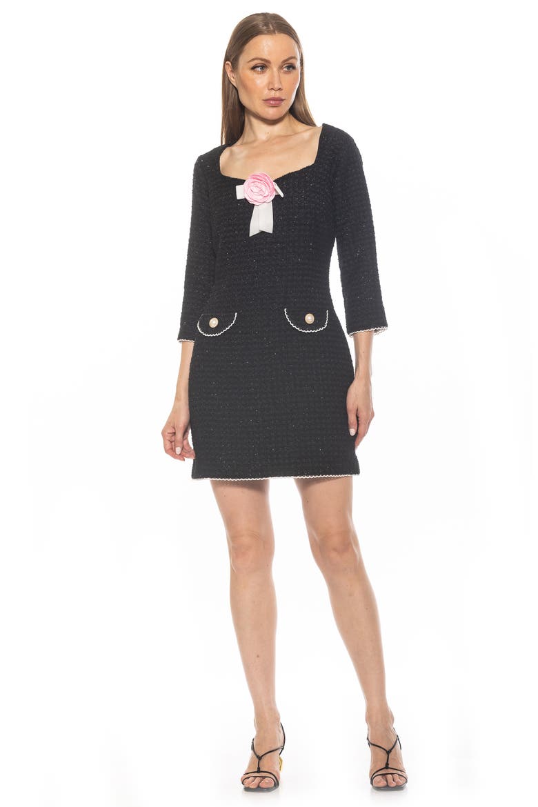 Dianys Tweed Shift Mindress, Alternate, color, BLACK