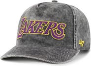 '47 Men's '47  Charcoal Los Angeles Lakers Reclaim Snow Wash Corduroy Adjustable Hitch Hat