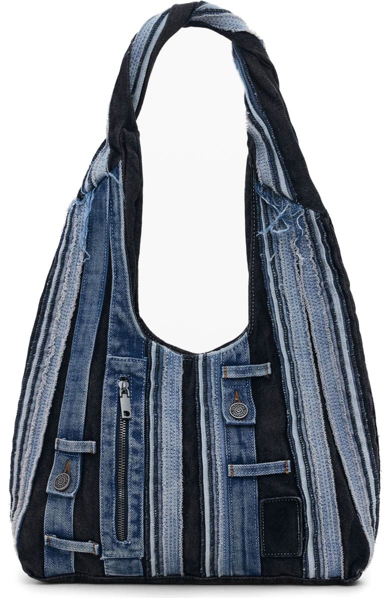 Desigual Denim Tote, Main, color, Dark Blue