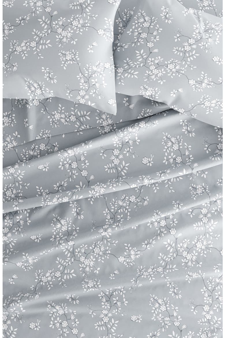 HOME SPUN Premium Ultra Soft Trellis Vine Pattern 4-Piece Bed Sheets Set, Alternate, color, LIGHT GRAY