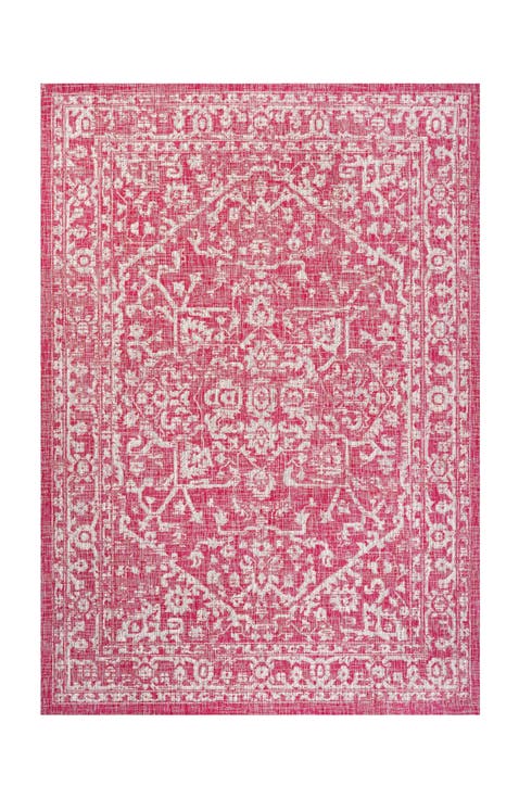 Malta Bohemian Medallion Textured Weave Indoor/Outdoor Area Rug