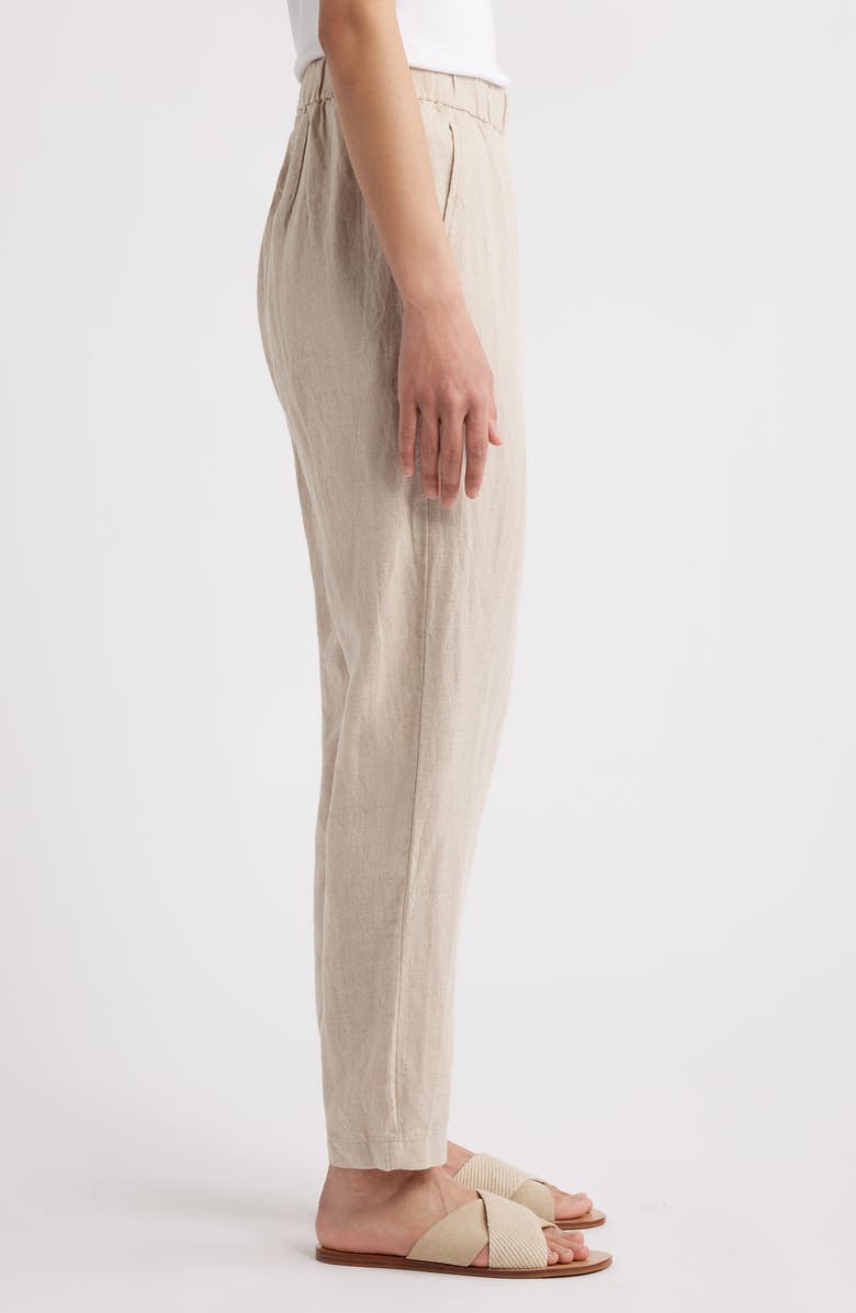 Eileen Fisher Wide Leg Organic Linen Ankle Pants, Alternate, color,