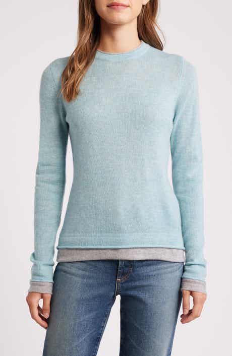 Griffen Contrast Trim Wool & Cashmere Crewneck Sweater