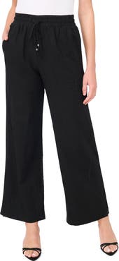 CeCe Drawstring Linen Blend Pants