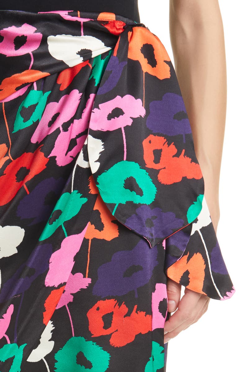 Milly Liza Poppy Print Wrap Skirt, Alternate, color, 