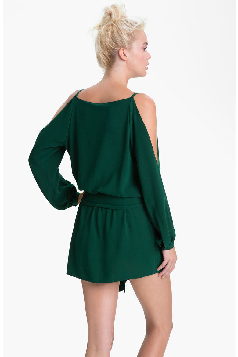 Split Shoulder Dress, Alternate, color, KELLY GREEN