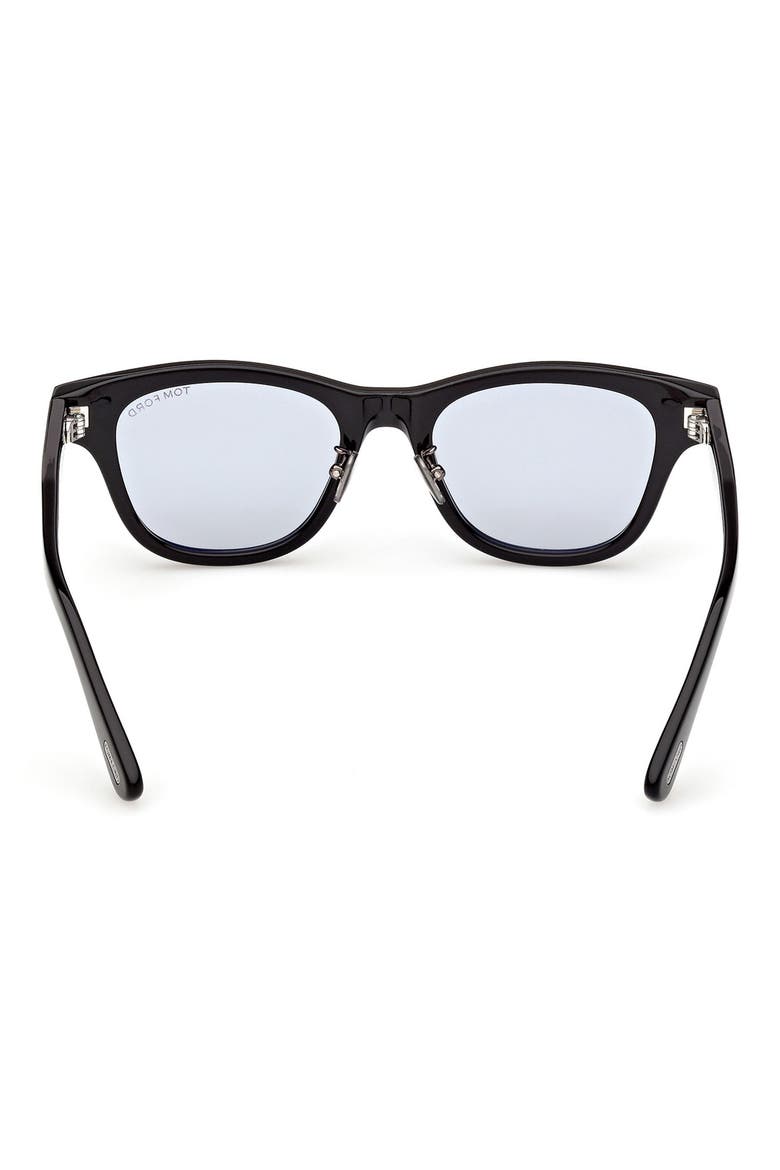 52mm Square Sunglasses, Alternate, color, SHINY BLACK / SMOKE