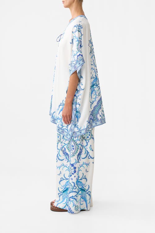Camilla Short Lace Up Kaftan Isnik Lullaby In White