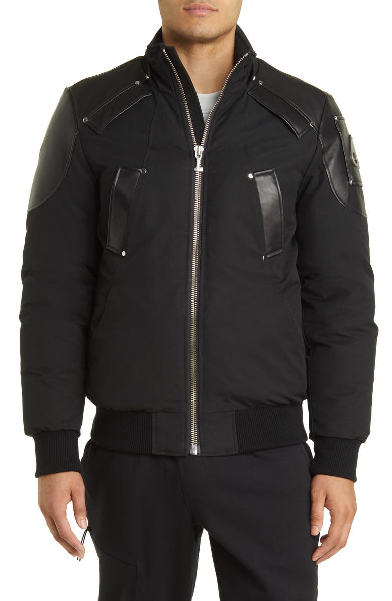 Moose Knuckles Park Vista Down Bomber Jacket with Genuine Shearling Trim, Alternate, color,