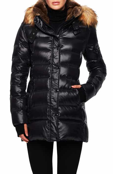 Chelsea Water Repellent Puffer Coat with Faux Fur Trim