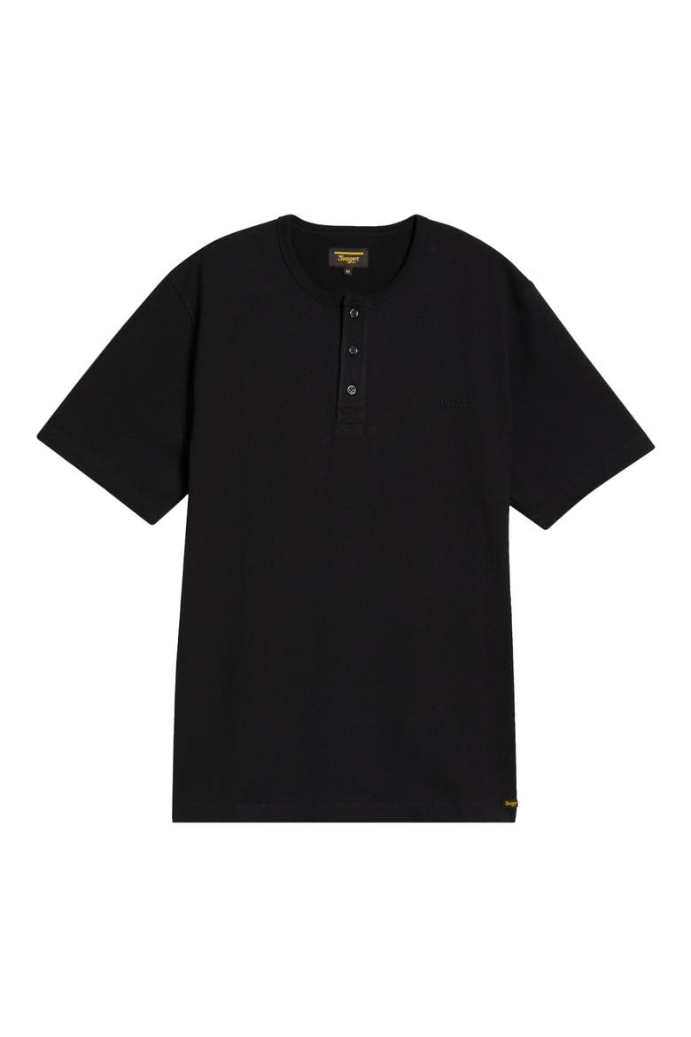 Cotton Henley, Alternate, color, BLACK