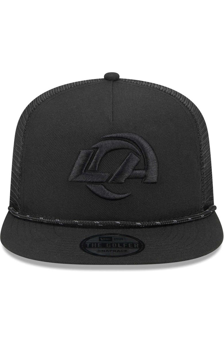 New Era Men's New Era Black Los Angeles Rams Illumination Golfer Snapback Trucker Hat, Alternate, color,