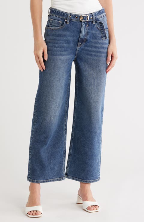 Belted Wide Leg Jeans