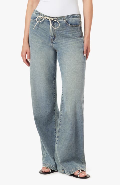 Kira Drawstring Wide Leg Jeans (Delmar)