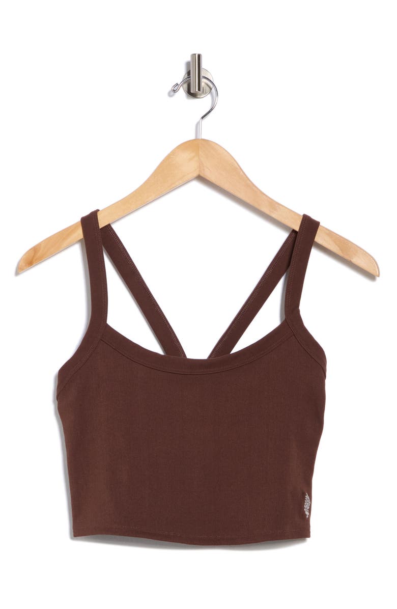 Free People FP Movement All Clear Rib Crop Camisole, Main, color, Brown