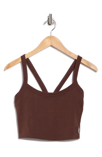 Free People Fp Movement All Clear Rib Crop Camisole In Brown