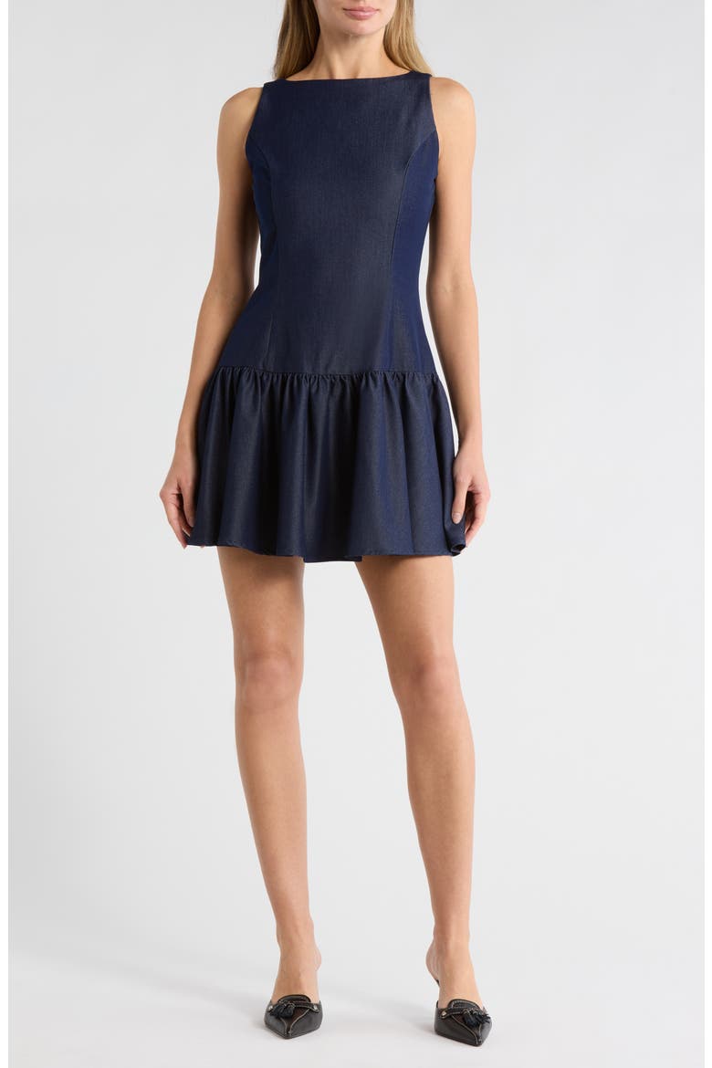 Bina Drop Waist Minidress, Main, color, BLUE