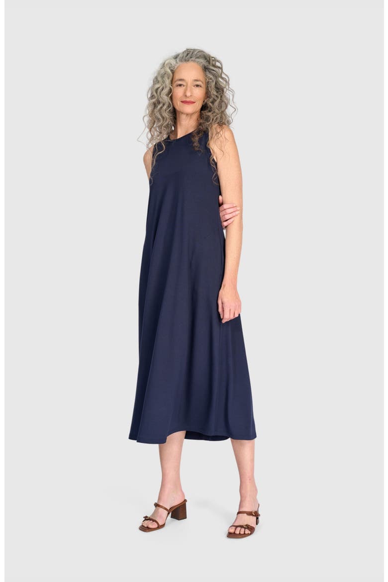 Sleeveless A-line Dress, Alternate, color, Navy