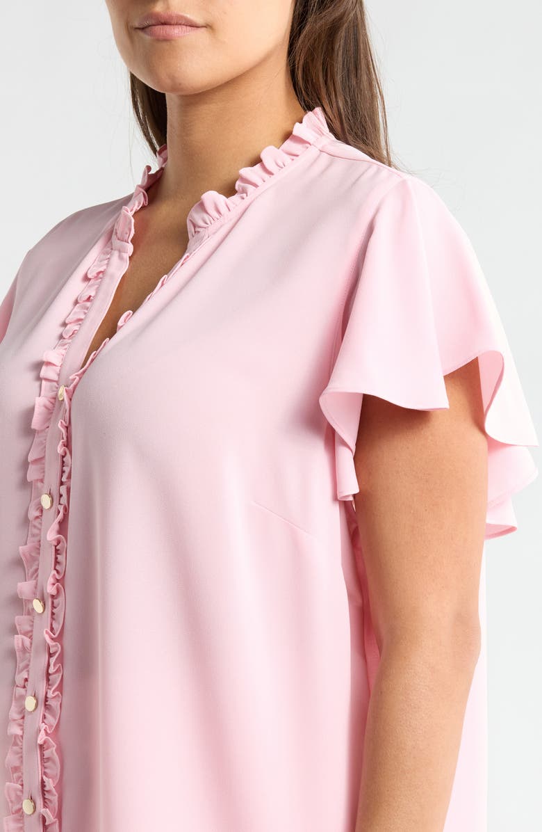 AK ANNE KLEIN Mini Ruffle Trim Top, Alternate, color, Peony Pink