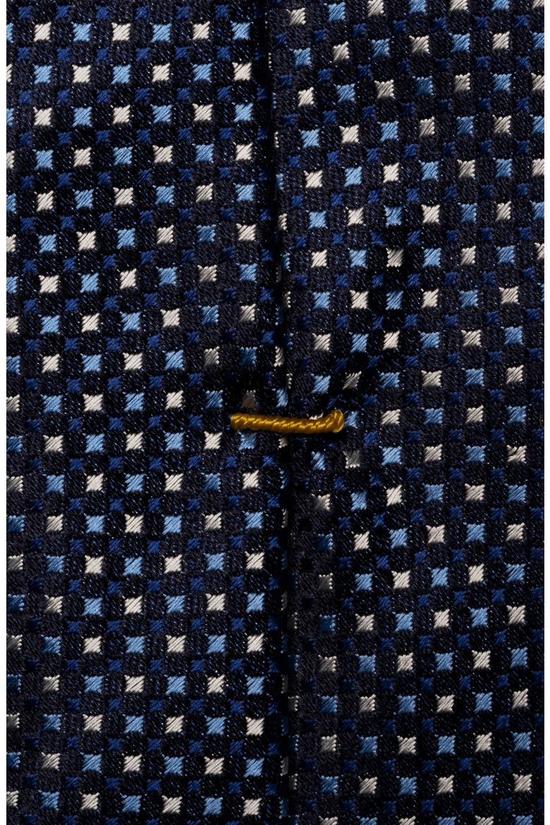 Geometric Silk Jacquard Tie, Alternate, color, NAVY