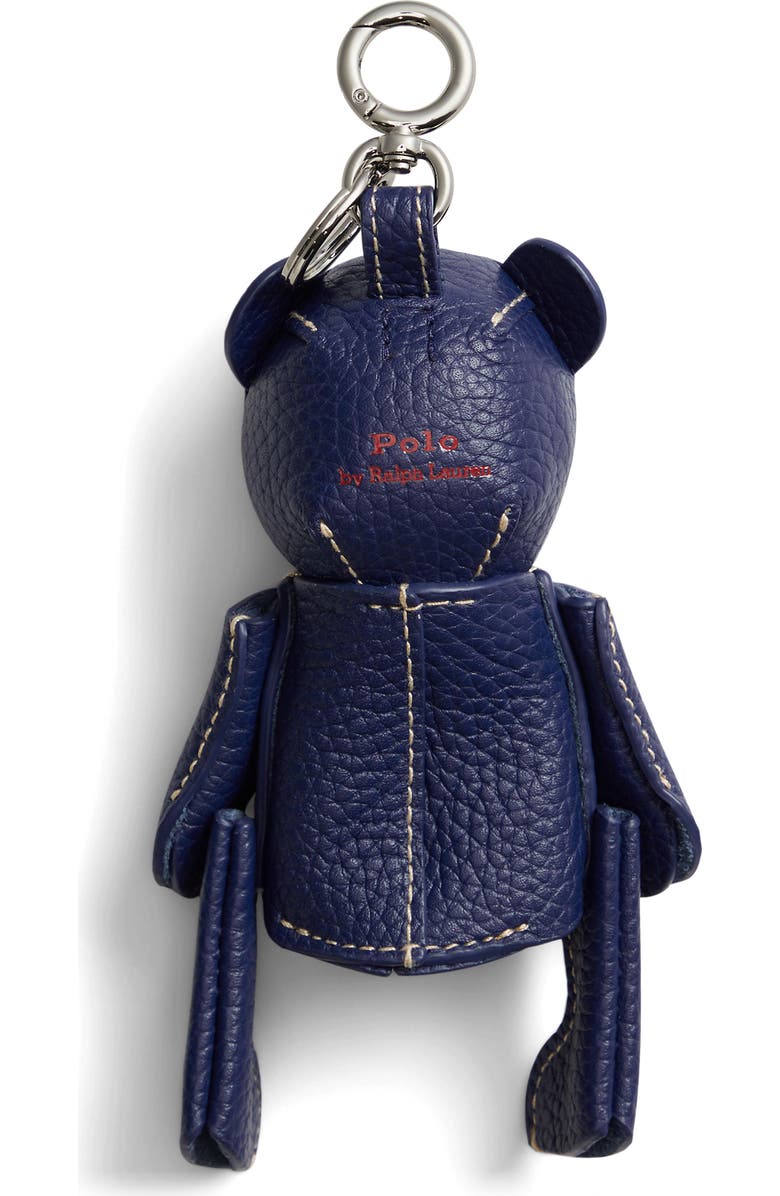 Polo Ralph Lauren Pebble Leather Polo Bear Charm, Alternate, color, Ink