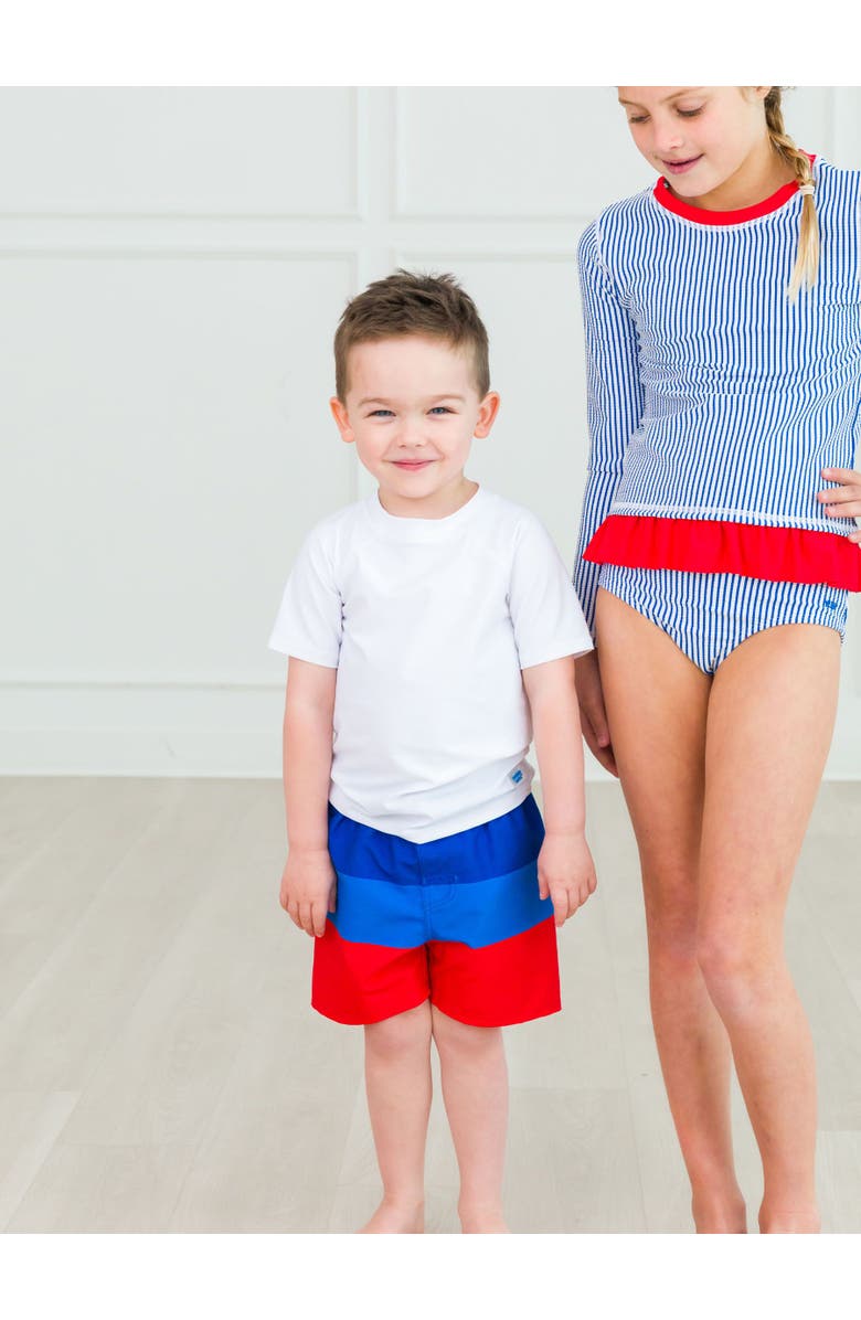 RuggedButts Toddler UPF50+ Americana Swim Trunks, Alternate, color, 