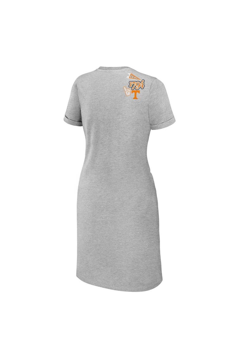Women's WEAR by Erin Andrews Heather Gray Tennessee Volunteers Knotted T-Shirt Dress, Alternate, color, Heather Gray