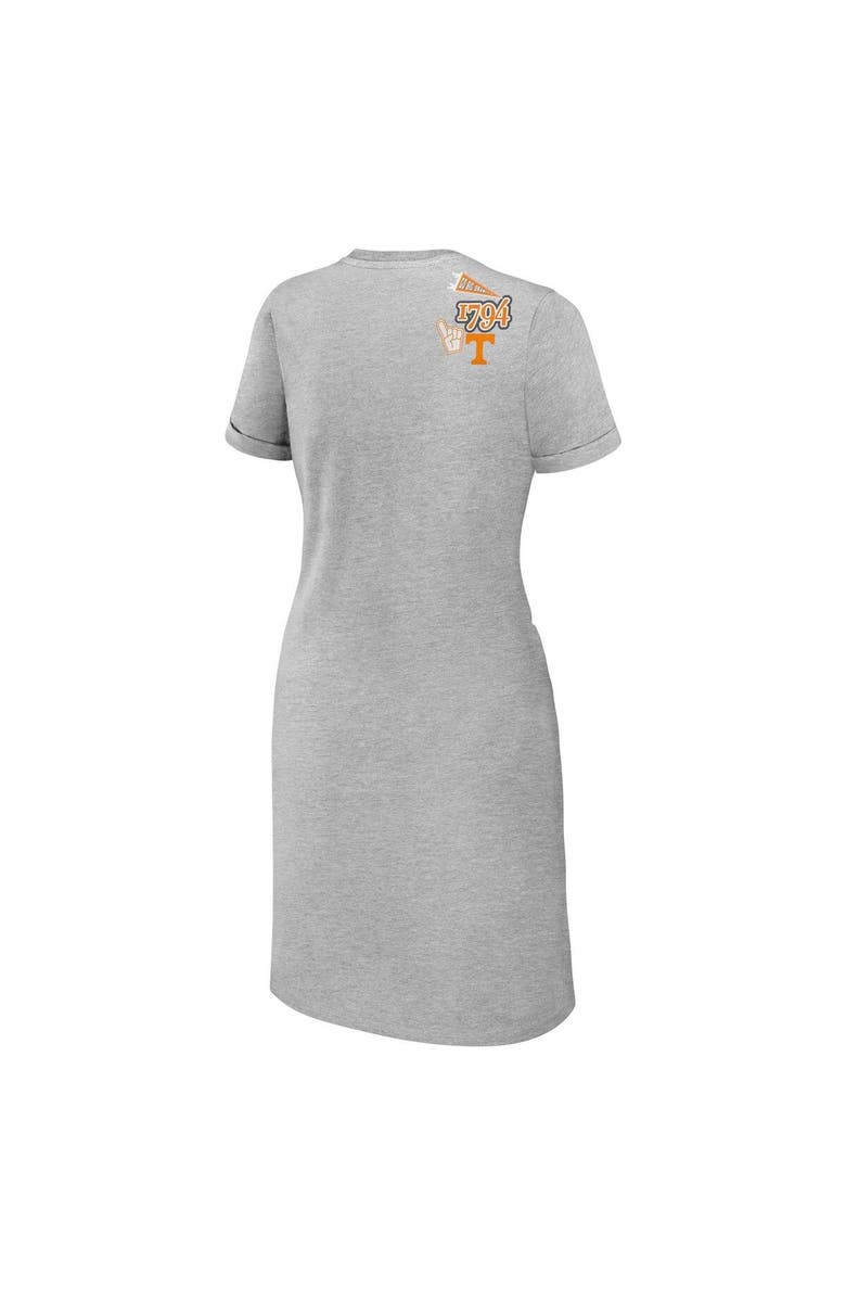 WEAR by Erin Andrews Women's WEAR by Erin Andrews Heather Gray Tennessee Volunteers Knotted T-Shirt Dress, Alternate, color, Heather Gray