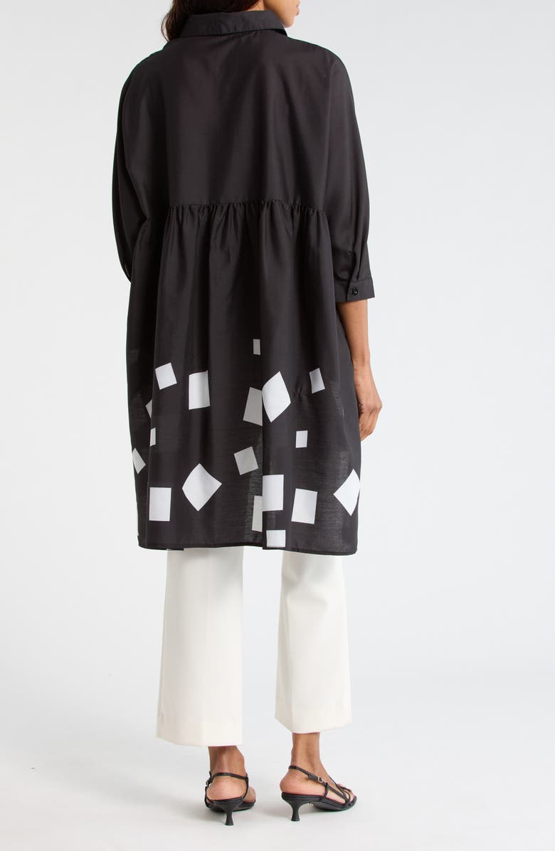 PATRIZIA LUCA Border Print High-Low Boxy Top, Alternate, color, Black