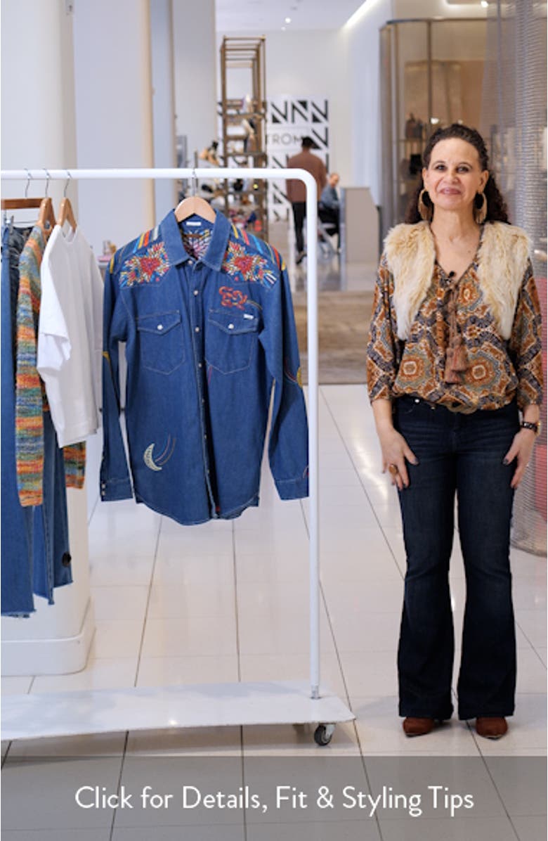 The Exes & Ohs Embroidered Denim Western Shirt, sales video thumbnail