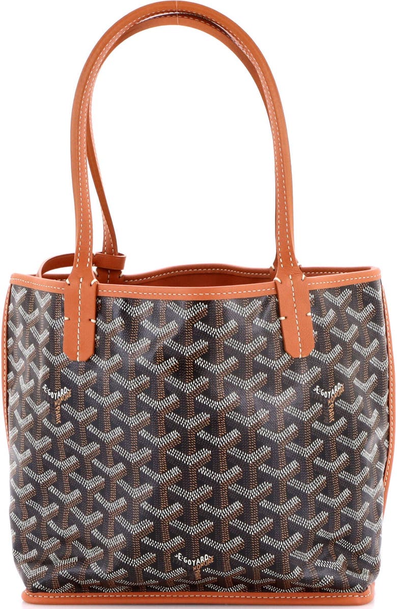 Pre-Owned Goyard Anjou Reversible Tote Coated Canvas Mini, Main, color, Black